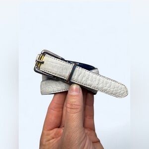 Ralph Lauren White and Navy Reversible Leather Belt